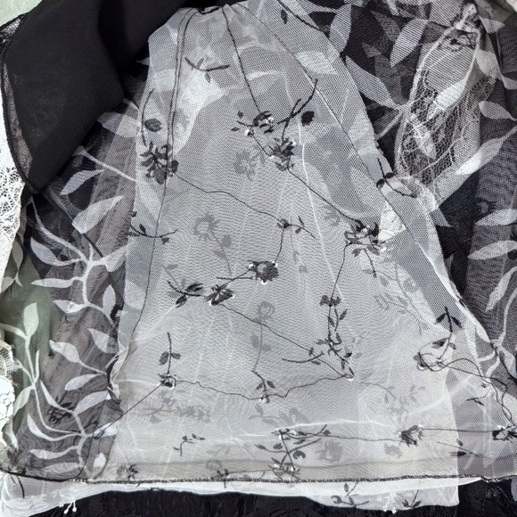 Vintage Mirasol Floral Lace Patchwork Maxi Skirt Witchy Mesh Embroidered NEW - Picture 12 of 15